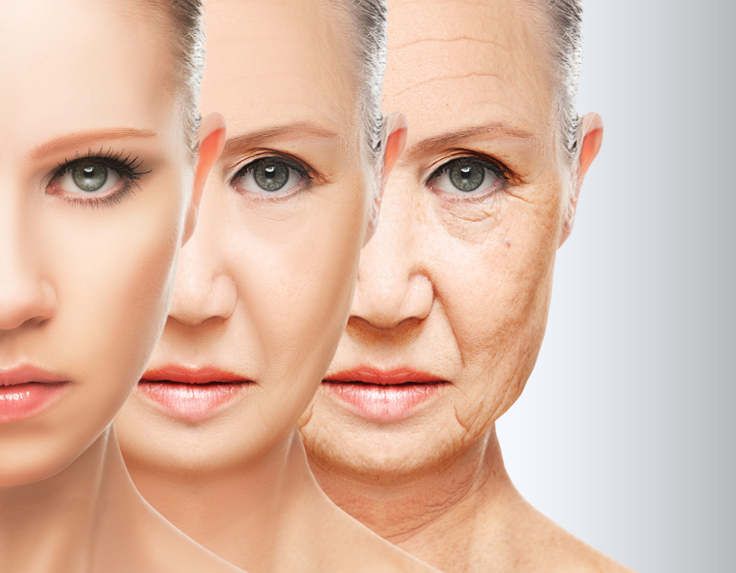beauty concept skin aging. anti-aging procedures rejuvenation lifting tightening of facial skin restoration of youthful skin anti-wrinkle